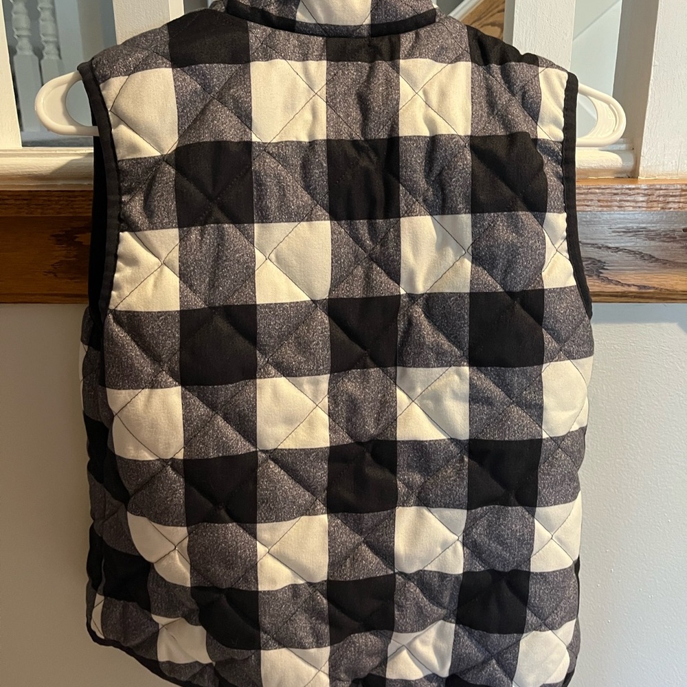 Old Navy Black and White Plaid Vest